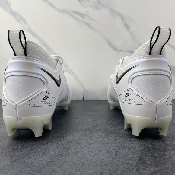 Nike Football Cleats Size 10.5 Mens Alpha Menace Pro 3 White Black For Agility - Picture 7 of 12